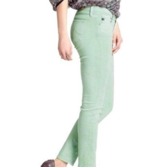 Adriano Goldschmied 26W The Stilt Cigarette Jeans Mint Green - Picture 11 of 14